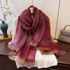 Vår og Sommer Nytt Temperament Mote Skjerf Tynt Klimasjal Langt Varmt Emulasjon Silkeskjerf for Kvinner