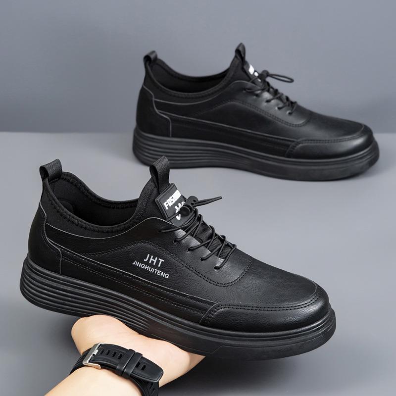 Men's Soft Leather Sports Shoes, Comfortable Work, Small White Shoes, Business Casual Shoes, Thin Small Leather Shoes