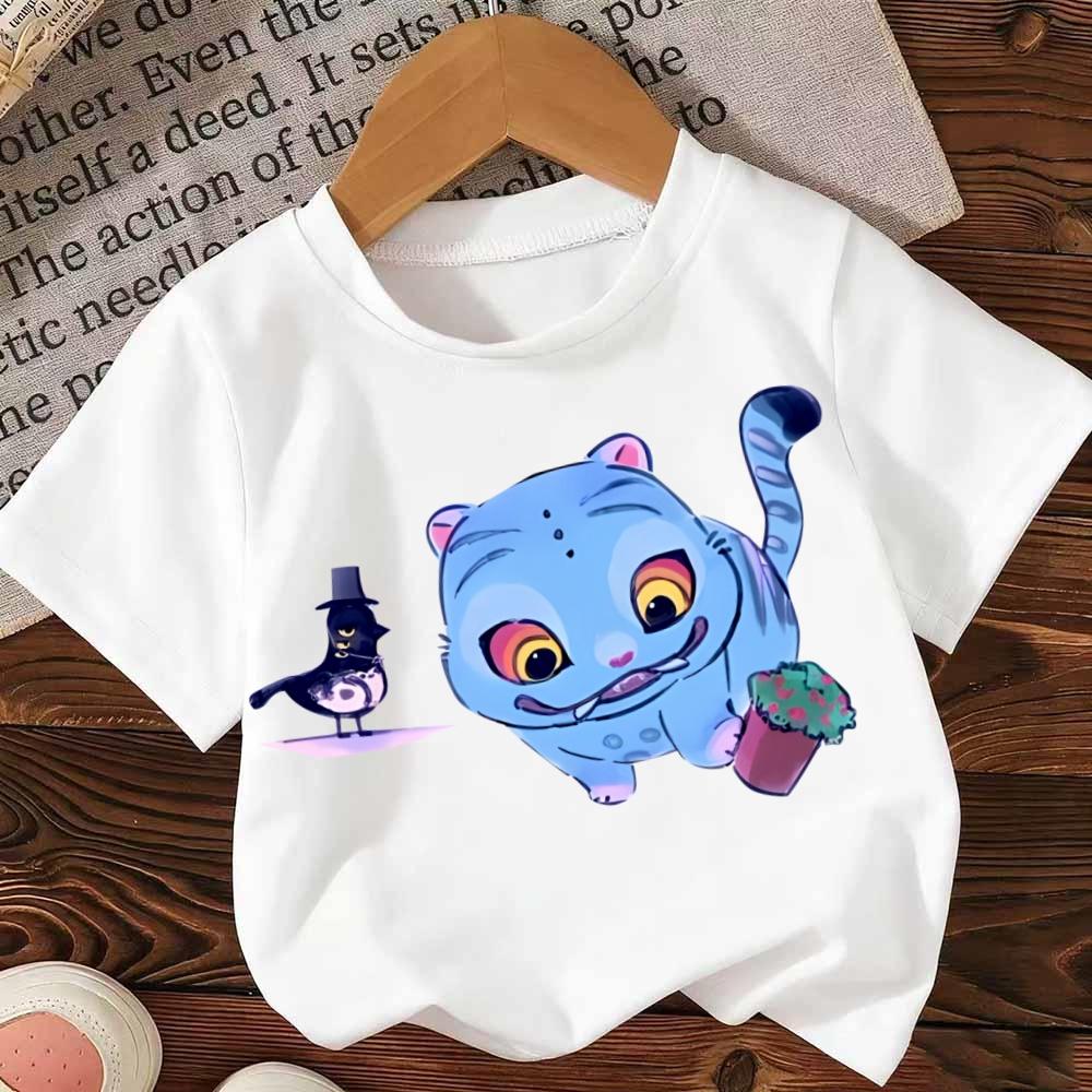 Demon Hunters Kpop T-shirt Girls Boys Short Sleeve Purple Tee Anime Children's Clothing Huntrix Tiger Harajuku Tops Tshirt Gifts