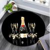 1Pc Moet Chandon champagne Circular Print Rug - home decoration Carpet For Living Room Bedroom Flooring Computer Chair Area Rug