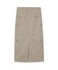 CRANK Washed Cargo Maxi Skirt_Beige