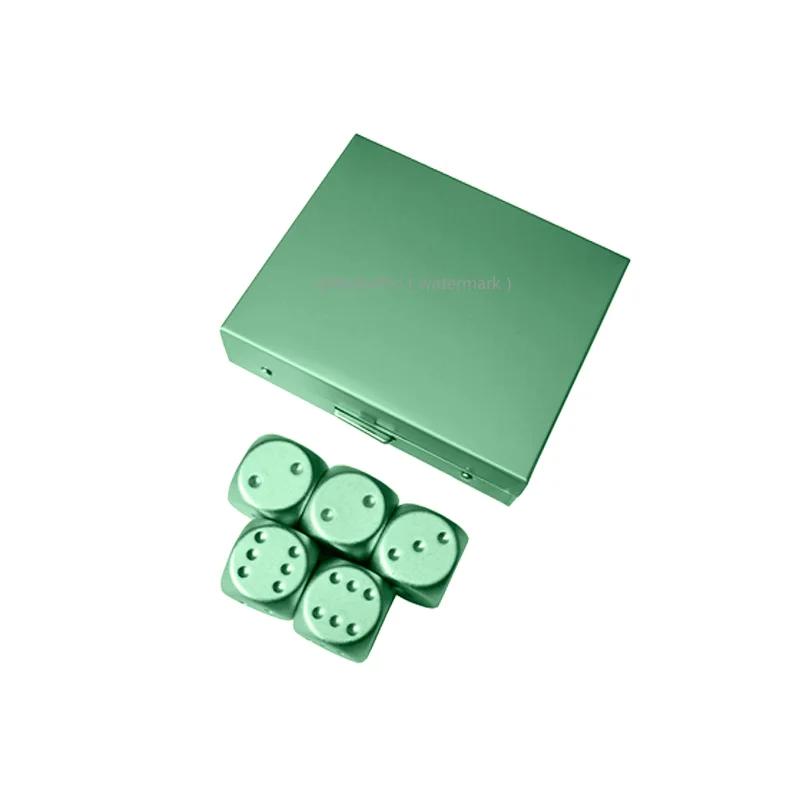 5 in1 Metal Dices with Precision Aluminum Alloy for Poker Party Game Rounded Corners Dice Set Toy Portable Dice Boyfriend Gift