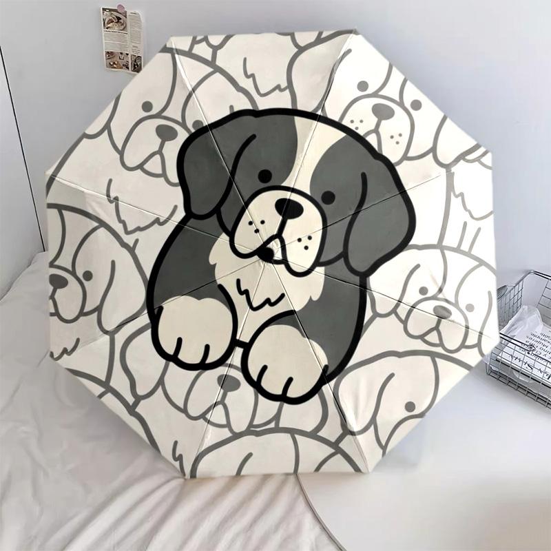 

1 PC St. Bernard dog Automatic Folding Umbrella - Cartoon Pattern, Portable & Foldable Design with 8 Ribs, Christmas Birthday Gifts