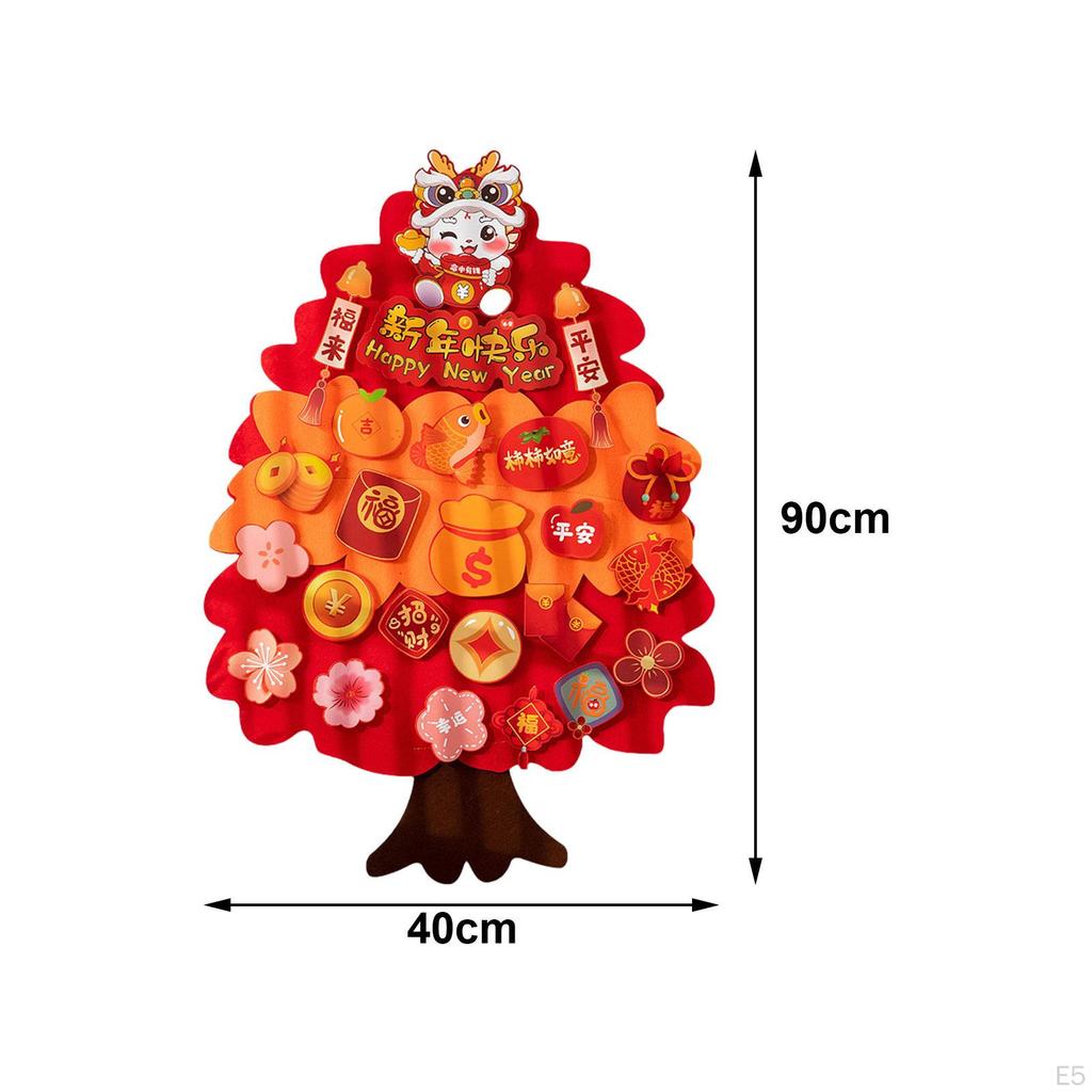 Chinese Year Hanging Lucky Tree Desktop Ornament with Light Oriental Wealth for Holiday
