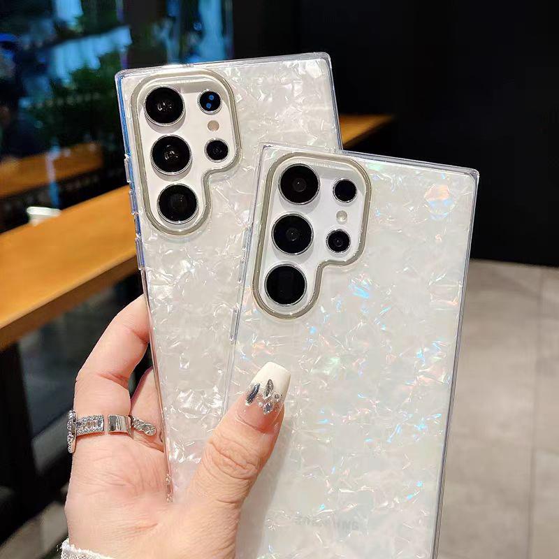 Glitzer Traum Muschel Muster Hülle Für Samsung S2 S22 S24 S23 FE Ultra Plus A16 A06 A A3 A2 A1 A4 A34 A24 A14 A3 A2 Abdeckung