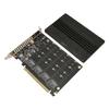 Quad M.2 NVME To PCIe Adapter 32Gbps Thickened Stable Aluminum Alloy Quad PCIe 4.0 To NVMe Card for Computer Expansion
