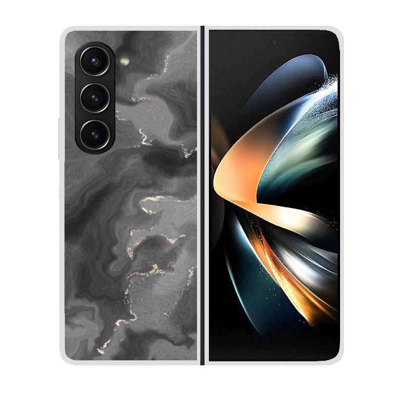 For Samsung Galaxy Z Fold 5 ZFold5 Cases Marble Transparent Shockproof Protection Hard Back Cover For Samsung Z Fold 5 5G Cases