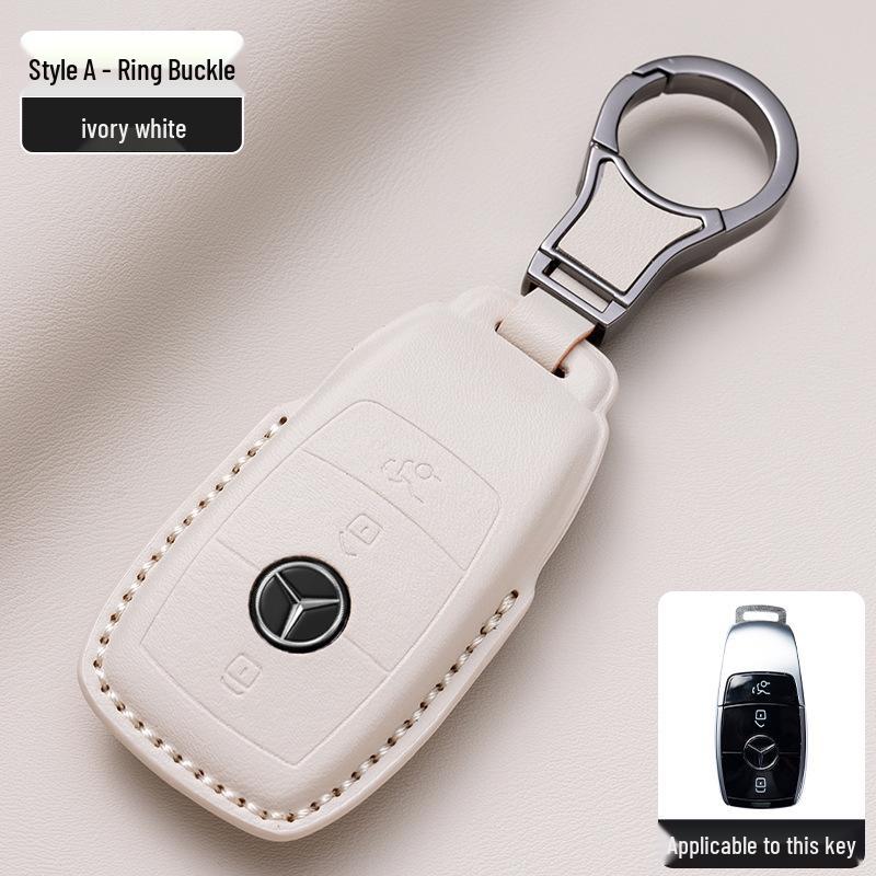 Mercedes-Benz Original Color Nappa Leather Key Case for GLE, GLAC200L, C260L, E300L, E-Class, S-Class, and C-Class.