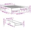 Bed Frame with Drawers Concrete Grey 120x190 cm Engineered Wood