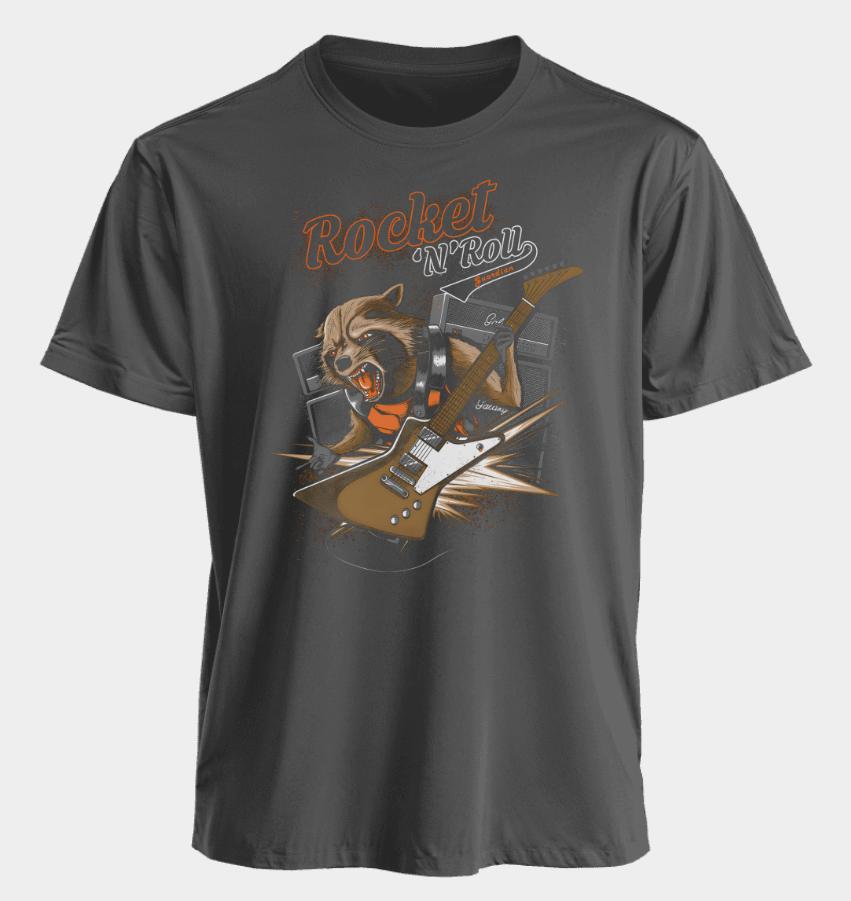 Men's and Women's T-shirts Rocket Raccoon Summer American Spring and Autumn Sports Fitness Casual Trendy Short Sleeves