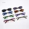 Trendy Rimless Oval Sunglasses Stylish Gradient Lens Outdoor Shades Luxury  Frameless Small Black Vintage Sun Glasses