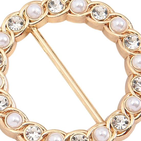 4 peças de botões de canto de roupas com nós redondos em forma de círculo falso pérola strass decoração cachecol anel