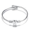 Europäischer Stil Herz 26 Buchstaben Titan & Edelstahl Geflochtenes Armband für Damen