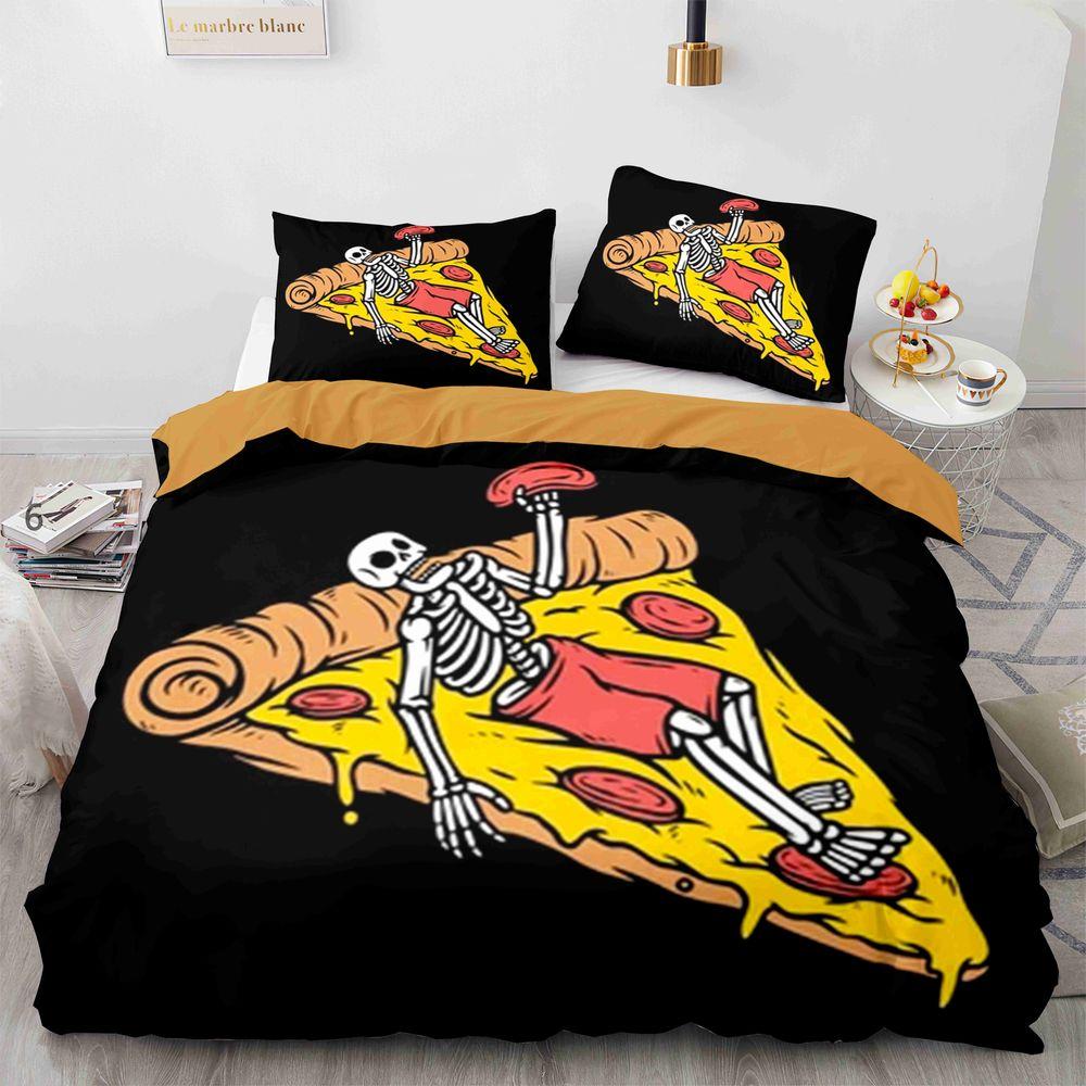 Sugar Skull King Queen Duvet Cover Funny Skeleton Halloween Bedding Set Gothic Spooky Bone Quilt Cover Polyester Comforter Cover
