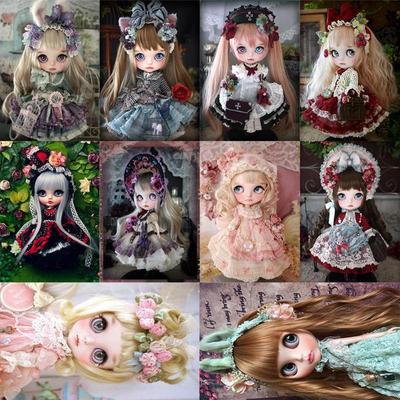 Diamond Painting Full Round Drill Doll Diamond Embroidery Rhinestone Mosaic Decor Home Art