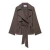 Women'S Fashion Long-Sleeved Waist Short Trench Coat