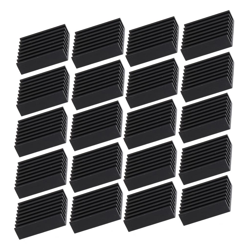 20pcs Heat Sinks Mini Black Aluminum Electronic Component Heatsinks for PC Chips IC Power Supplies