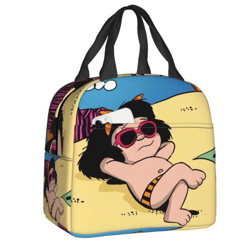 Benutzerdefinierte Manga Quino Mafalda Lunchtasche Herren Damen Kawaii Cartoon Warm Kühlbox Isoliert Lunchbox für Erwachsene Büro