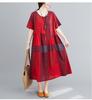 New Mori Female Pastoral Summer New Literary Large Size Fat MM Fattened Plus Printed Short-sleeved Dress