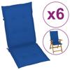 Day and Night - Day and Night High Back Garden Chair Cushion 6 Pcs Blue Fabric 120x50x3 Cm