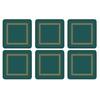 Dessous De Verre - Pimpernel - X0010268044 - Boite De 6 - Carré - Vert Émeraude