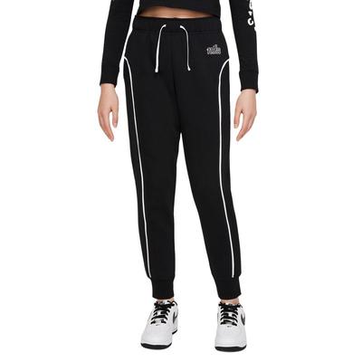 Logo Print Casual Drawstring Cuffed Knit Joggers Kids Bottoms Black DQ8877-010