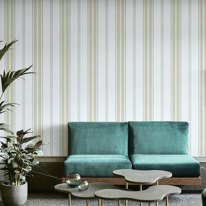 Modern Blue Vertical Stripes Wallpaper Bedroom Living Room Non Woven Wall Paper for Tv Sofa Background Mural