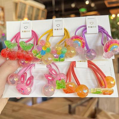 2 PZ Fasce Elastiche Colorate Graffiti Dipinte a Mano Frutta Ragazze Bambini Carine Accessori per Capelli Elastici per Capelli Bambini Elastici per Capelli Copricapo per Bambini