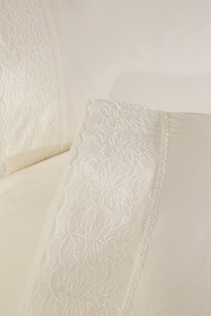 Secil Sada povlaků na přikrývku 6 kusů, povlak na přikrývku 200x220, prostěradlo 240x260 bavlněná látka, plná velikost, krémová dvojitá velikost