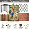 Rustic Chicken Metal Wall Art Sign - 8x12 Inch Vintage Rooster & Hen Iron Plaque, Weather-Resistant Indoor Decor