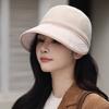 High Quality Elegant Fashion Hat Women's Autumn and Winter New Equestrian Hat Wide Brim Show Face Ducktongue Bucket Hat