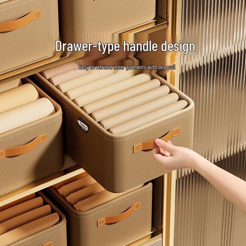 Foldable Fabric Storage Box with Handle - Large Capacity Clothes Organizer