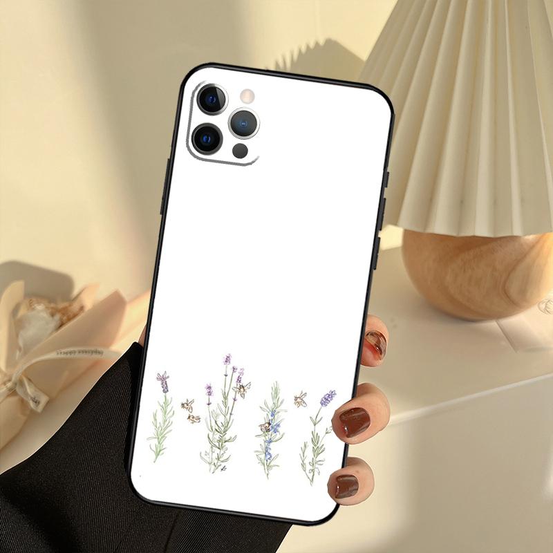 Lavender Purple Flowers Case For iPhone 11 12 13 14 15 16 Pro Max Cover For iPhone 13 12 Mini XR X XS Max Plus