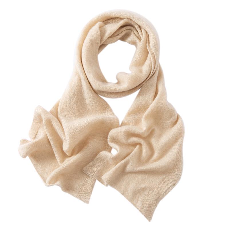 Women's 100% Pure Cashmere Solid Color Knitted Scarf