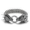 Men's Stainless Steel Viking Wolf Head Chain Bracelet - Vintage Style