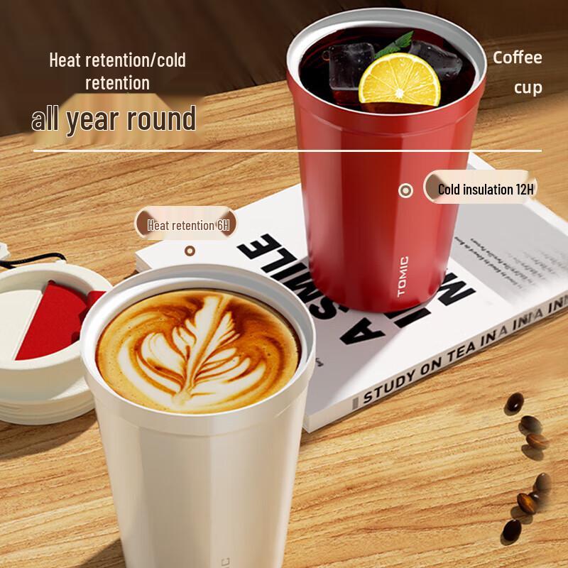 TOMIC Portable Ceramic Lined Insulated Coffee Cup