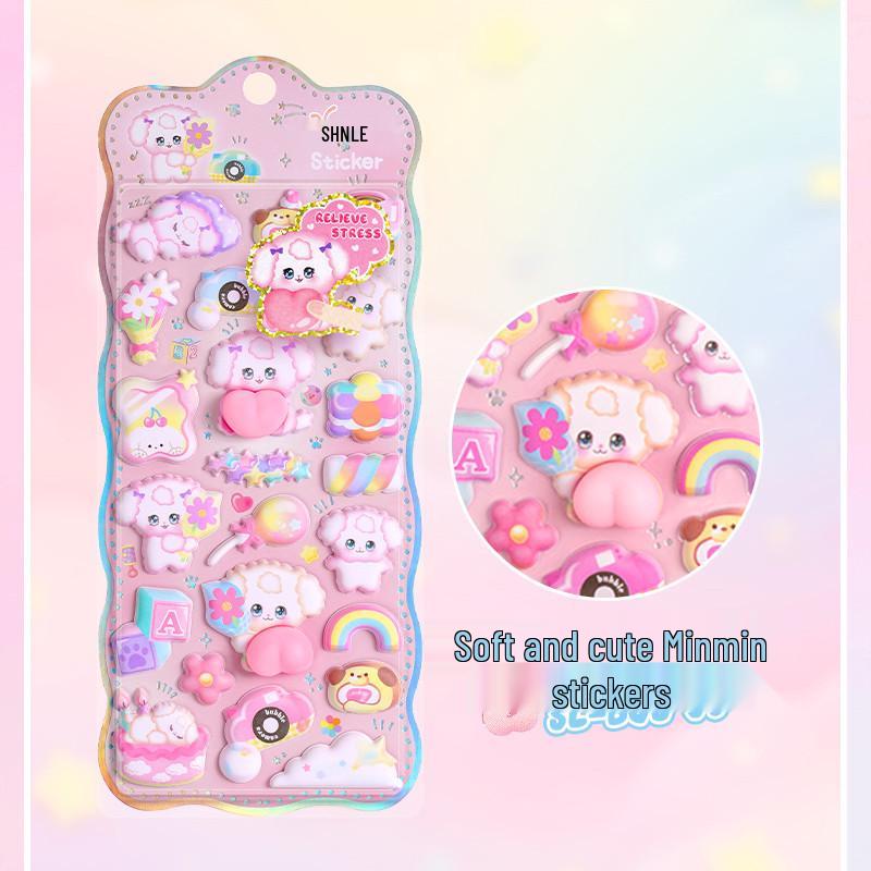 Popular 3D Animal Cartoon Crystal Stickers for Kids' Phone Cases