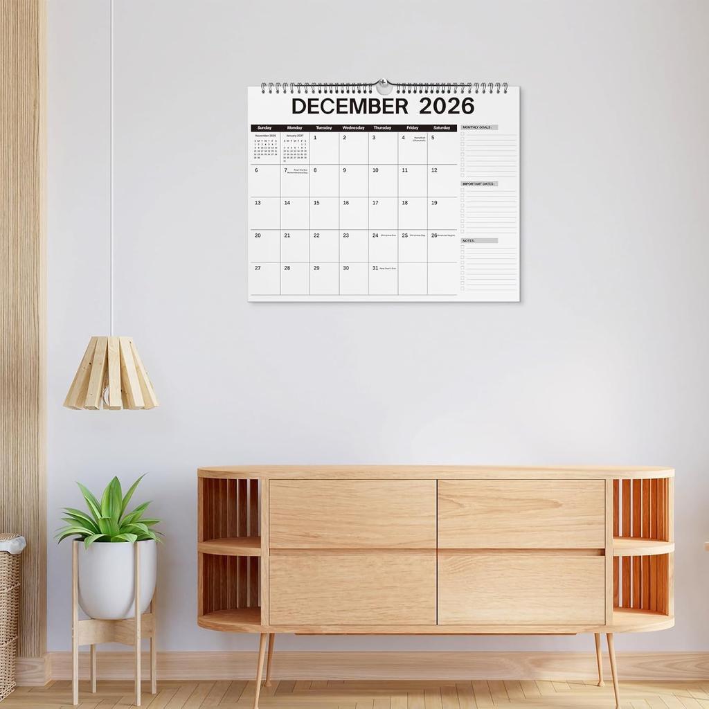 2026 Wall Calendar, 2026 Monthly Wall Calendar,18 Months Calendar Planner 11.5"x14.5",Planner with Thick Paper for Planning and Organizing for Home,