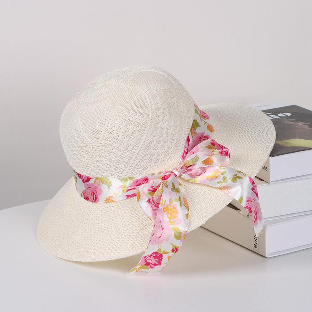 Summer Hats For Women Sun Hat Beach Ladies Fashion Ribbon Fisherman'S Hat Lady Casual Sun Hats For Women Straw Hat