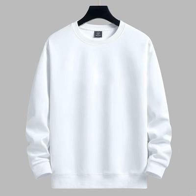 Men's Casual Solid Color Round Neck Sweatshirts Classic Sweatershirt Pullover Streetwear Long Sleeve Trendy Standard Swatershirt