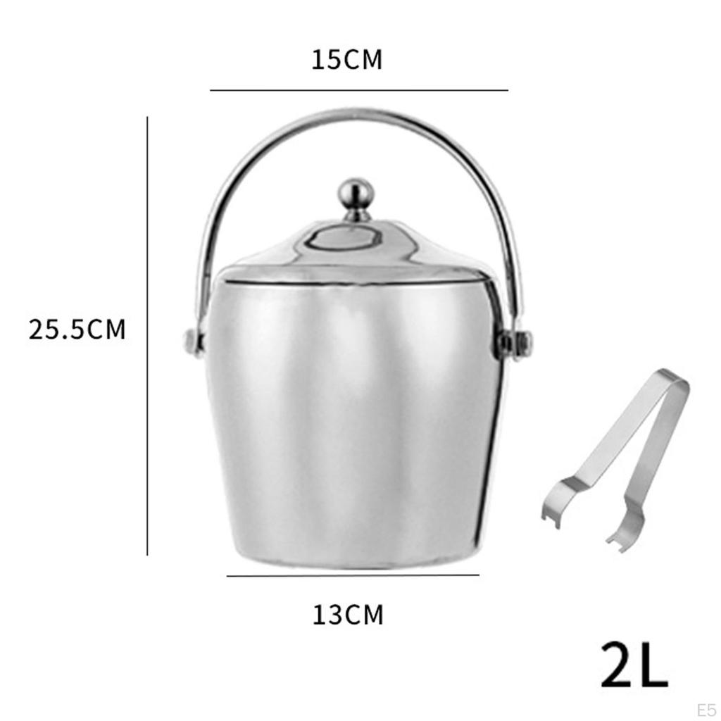 Doppelwandiger Eiswürfelbehälter Isolierte Edelstahlbehälter Metall Getränke-Wanne für Zuhause