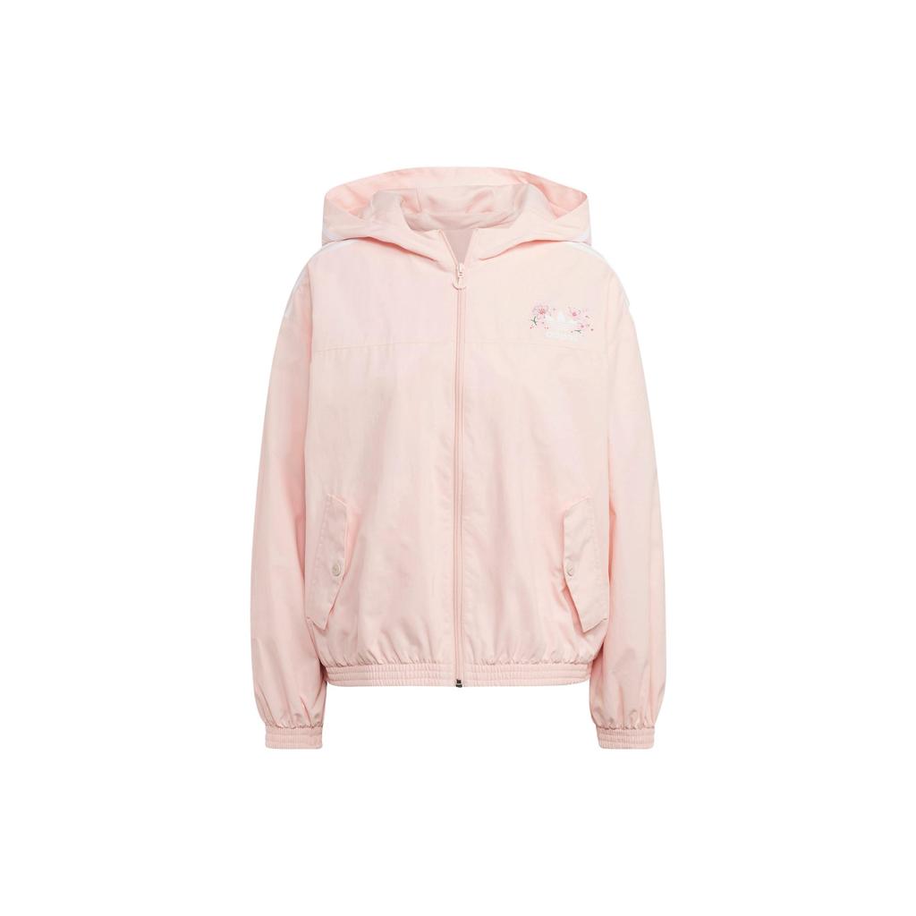 Adidas Originals Trefoil Cherry Blossom Limited Edition Floral Print Hooded Long Sleeve Zip Jacket Women Outerwear Ice-Pink IP3770