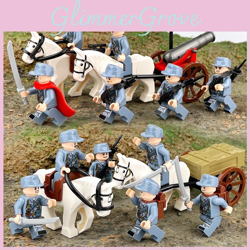 Soldiers Army Red Building Block Set Action Figures Early Education Gift Toys