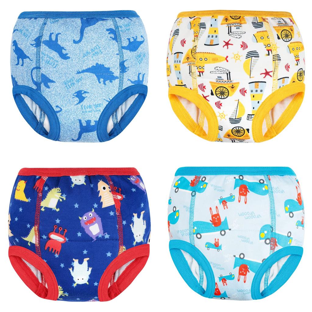 MooMoo Baby Training Highly Absorbent and for Boys and Toddler Toilet Training Size 130cm Pants, 6-Layer Cotton, Breathable, Girls, Underwear, 4-Pack,
