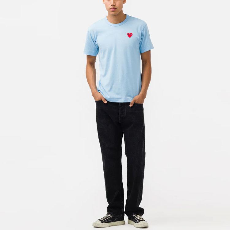 CDG Play Pastelle Red Emblem T-Shirt AZ-T272-051-1