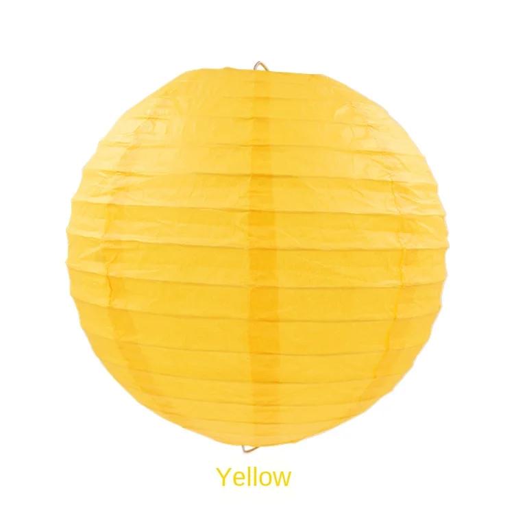 20cm Birthday Wedding Round Chinese Decoration Mid Autumn Paper Lantern Indoor Hanging Lantern Ball Yellow White Orange Lantern