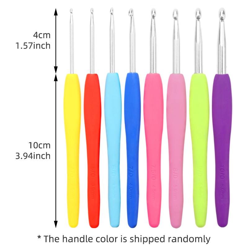 

8pc/set candy color crochet hook kit, durable cute knitting needles, ideal for DIY hand weaving sweater & creative art project