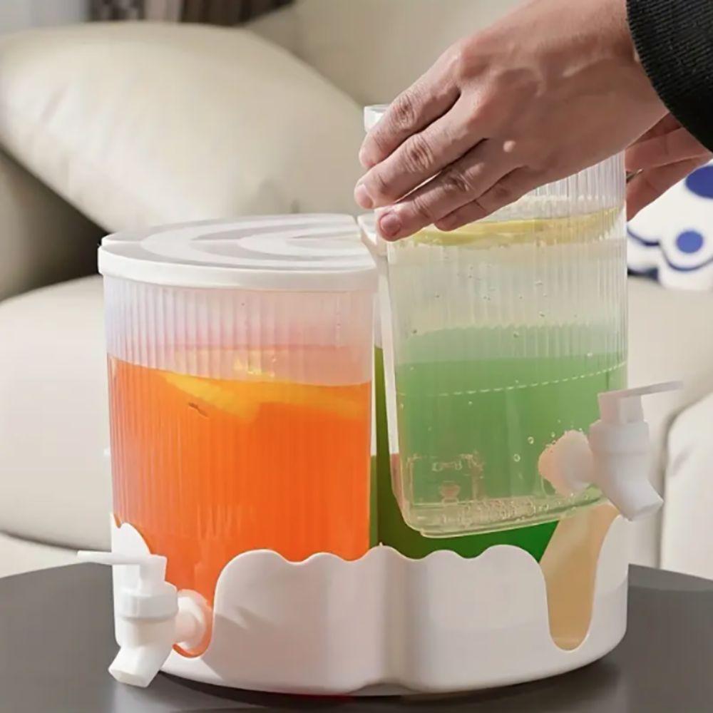 4 Grid Beverage Dispenser Rotatable Tea Jug Party Drinkware Drink Dispenser  Summer