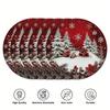 6pcs Winter Placemat -38cm Round, Christmas Snowflake Pattern, Anti Slip and Heat-resistant, for Christmas Decorative Placemats