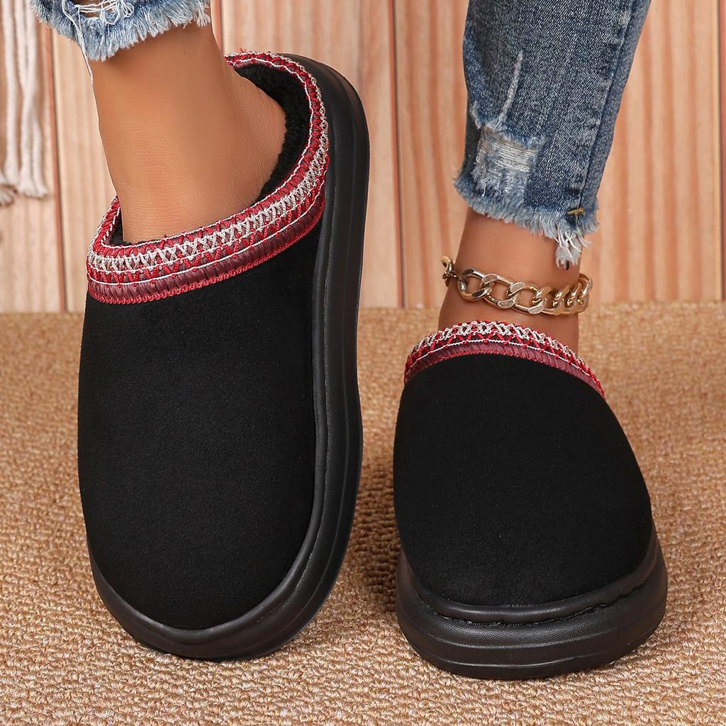 Platform Fluffy Slippers Women House Flats Fashion Plush Winter Designer Shoes Ladies Home Elegant Casual Footwear Large Size